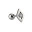 JRTH75 STAINLESS STEEL EXTERNAL THREAD HELIX WITH EVIL EYE DESIGN