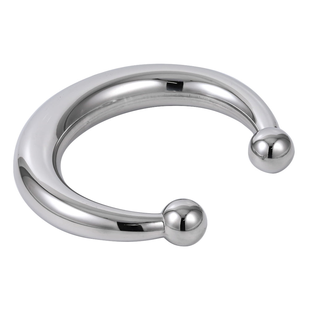 MBSG36 STAINLESS STEEL CHUNKY HOLLOW OPEN BANGLE WITH DOUBLE BALL