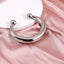 MBSG36 STAINLESS STEEL CHUNKY HOLLOW OPEN BANGLE WITH DOUBLE BALL