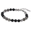 MBSS183 STAINLESS STEEL&HEMATITE BRACELET WITH NATURAL STONE&LAVA