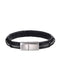 MBSS187 STAINLESS STEEL&GENUINE LEATHER BRACELET