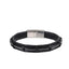 MBSS187 STAINLESS STEEL&LEATHER BRACELET