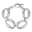 MBSS206 STAINLESS STEEL HOLLOW OVAL LINK T-BAR BRACELET