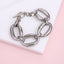 MBSS206 STAINLESS STEEL HOLLOW OVAL LINK T-BAR BRACELET