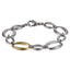 MBSS211 STAINLESS STEEL TWO TONE OVAL CHAIN LINK BRACELET