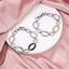 MBSS211 STAINLESS STEEL TWO TONE OVAL CHAIN LINK BRACELET