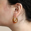 MESS45 STAINLESS STEEL & RESIN ORGANIC HOOP EARRING