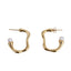 MESS46 STAINLESS STEEL ORGANIC SHAPED EARRING WITH PEARL