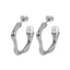 MESS46 STAINLESS STEEL ORGANIC SHAPED EARRING WITH PEARL