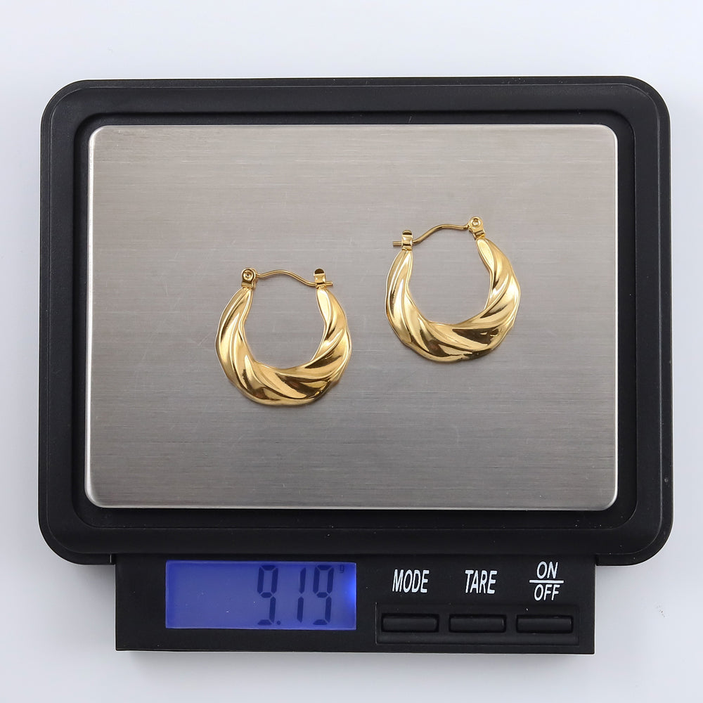 MESS49 STAINLESS STEEL ROUND HOOP EARRING