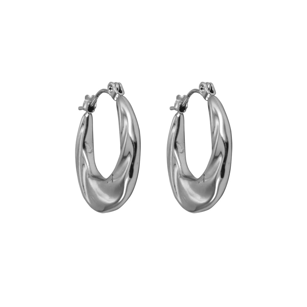 MESS49 STAINLESS STEEL ROUND HOOP EARRING