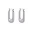 MESS51 STAINLESS STEEL TEXTURED RECTANGLE HOOP EARRING