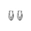 MESS52 STAINLESS STEEL TEXTURED ROUND HOOP EARRING