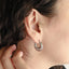 MESS52 STAINLESS STEEL TEXTURED ROUND HOOP EARRING