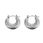 MESS52 STAINLESS STEEL TEXTURED ROUND HOOP EARRING