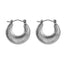 MESS52 STAINLESS STEEL TEXTURED ROUND HOOP EARRING