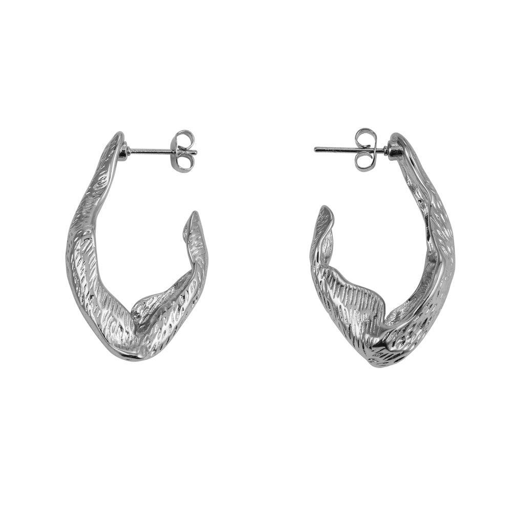 MESS53 STAINLESS STEEL ORGANIC SHAPED EARRING