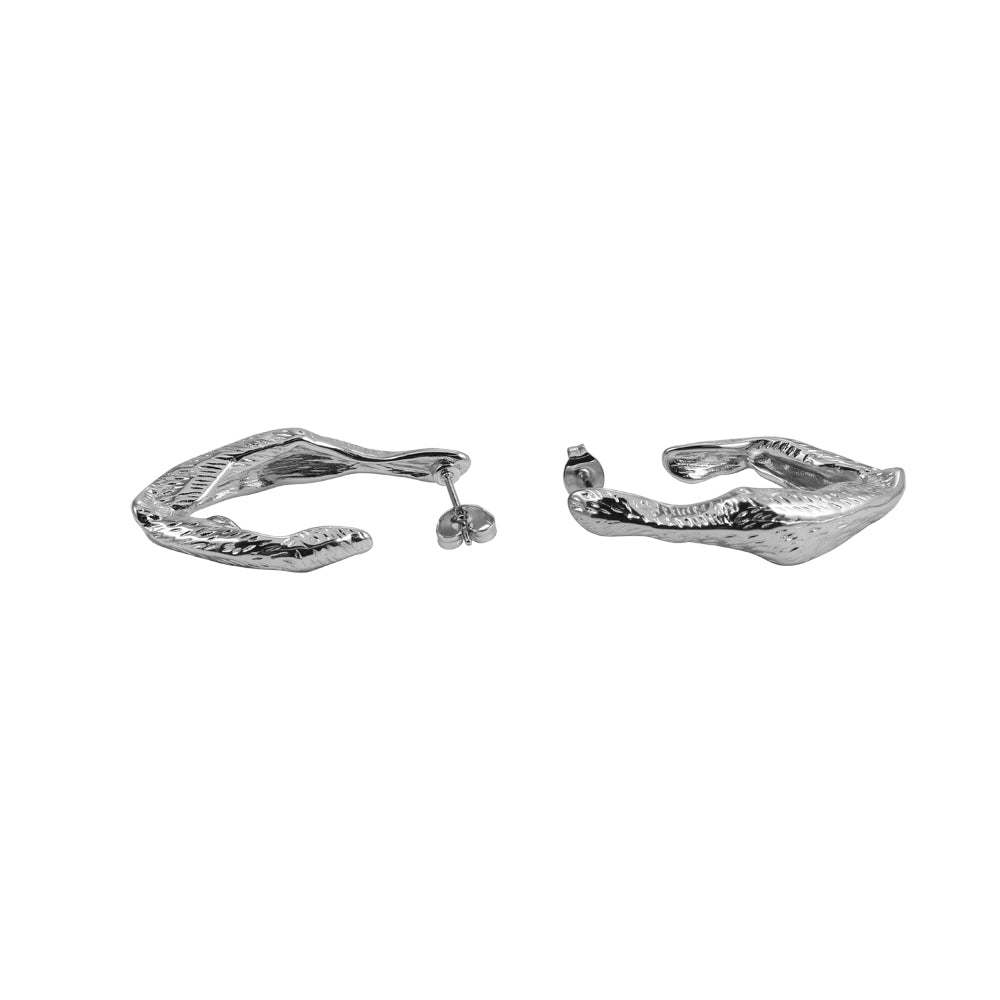 MESS53 STAINLESS STEEL ORGANIC SHAPED EARRING