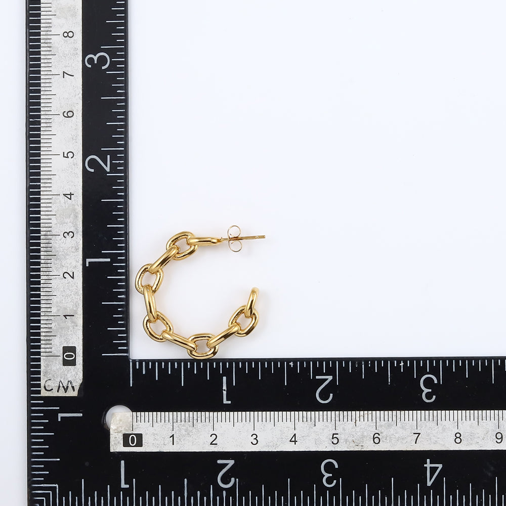 MESS54 STANILESS STEEL CHAIN LINK EARRING