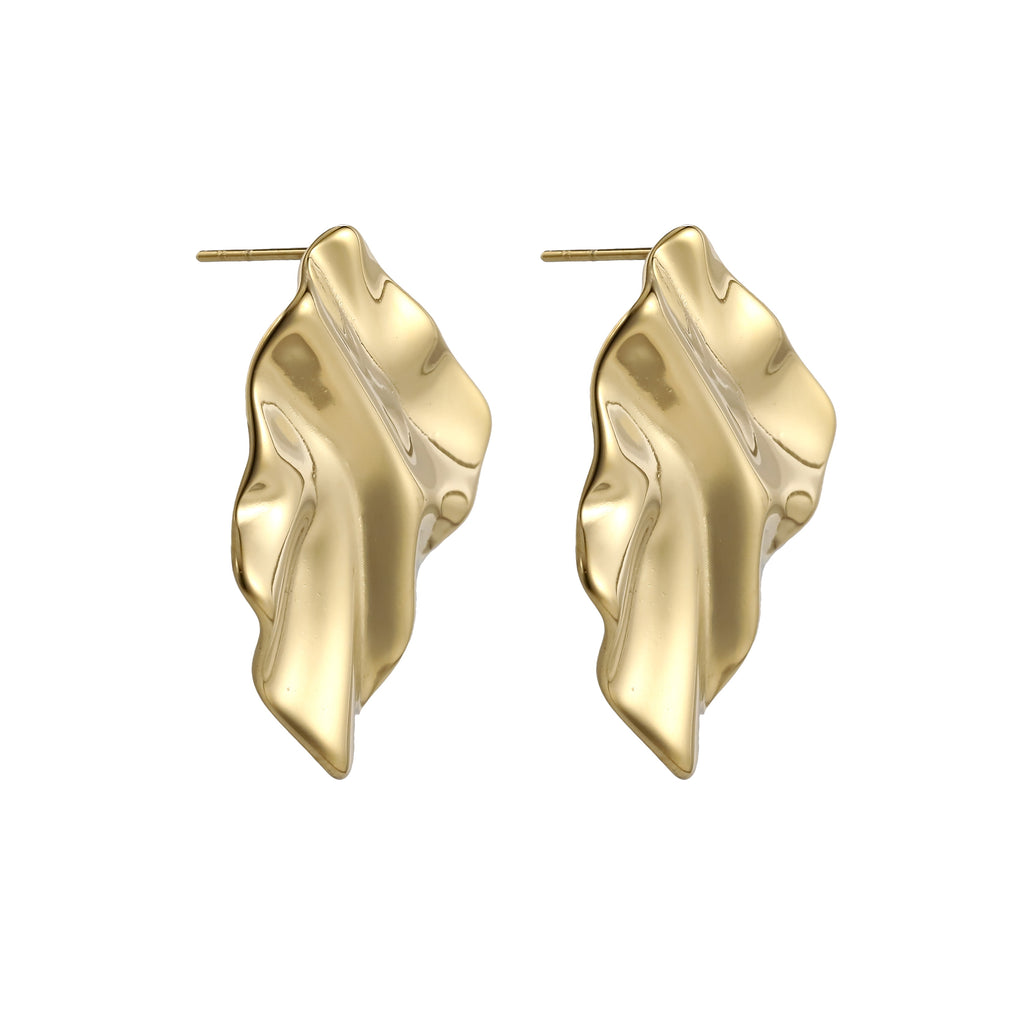 MESS56 STAINLESS STEEL ORGANIC SHAPED EARRING