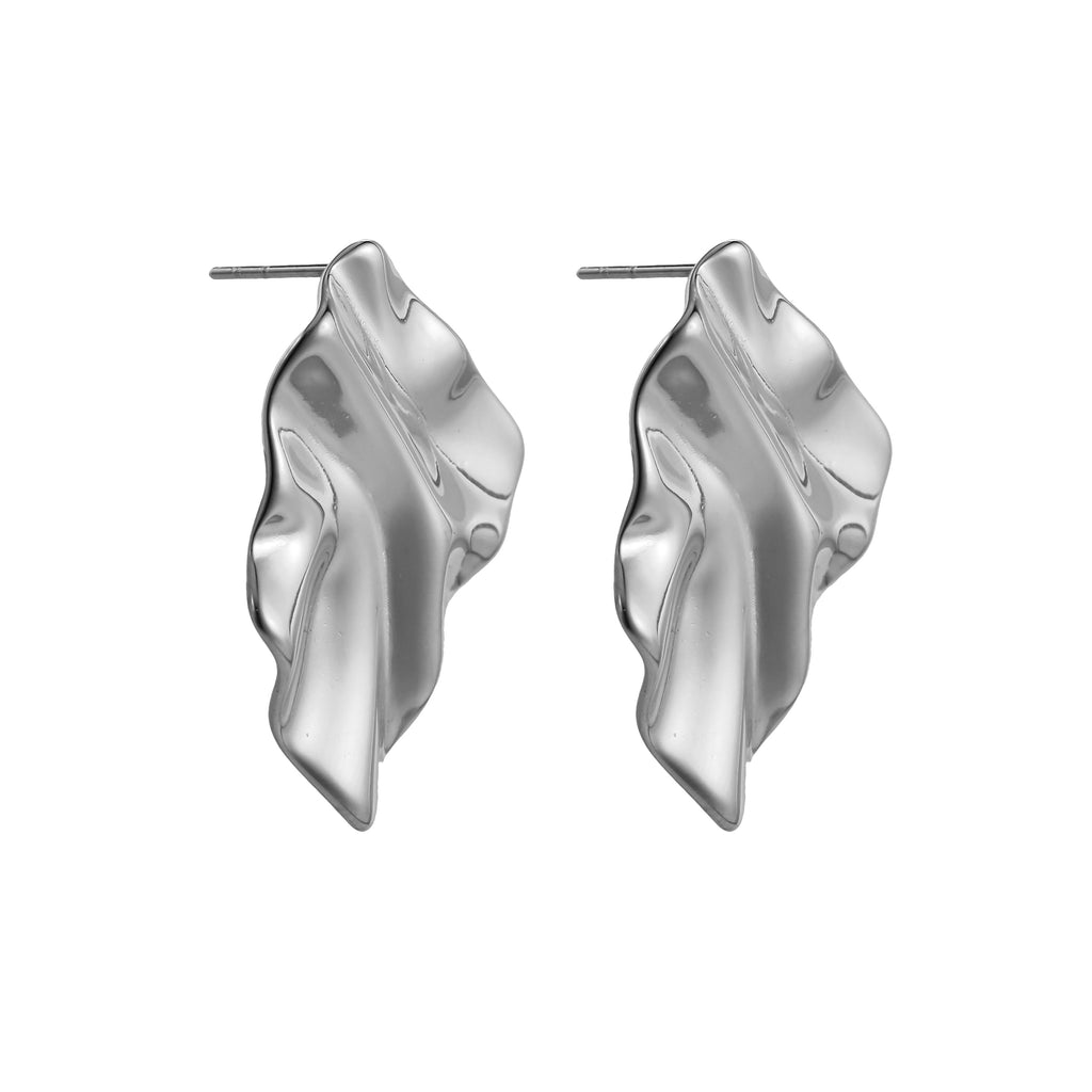 MESS56 STAINLESS STEEL ORGANIC SHAPED EARRING