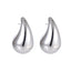 MESS63 STAINLESS STEEL CHUNKY TEARDROP HOLLOW EARRING