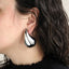 MESS63 STAINLESS STEEL CHUNKY TEARDROP HOLLOW EARRING