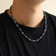 MNSS42 STAINLESS STEEL & HEISHI BEADS NECKLACE WITH HEMATITE