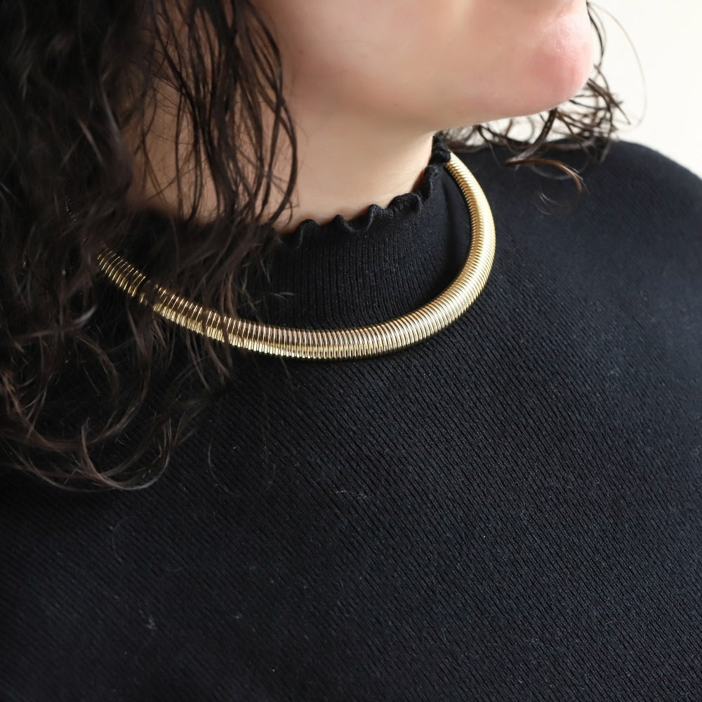 MNSS58 STAINLESS STEEL ELASTIC SNAKE CHAIN OPEN CHOKER