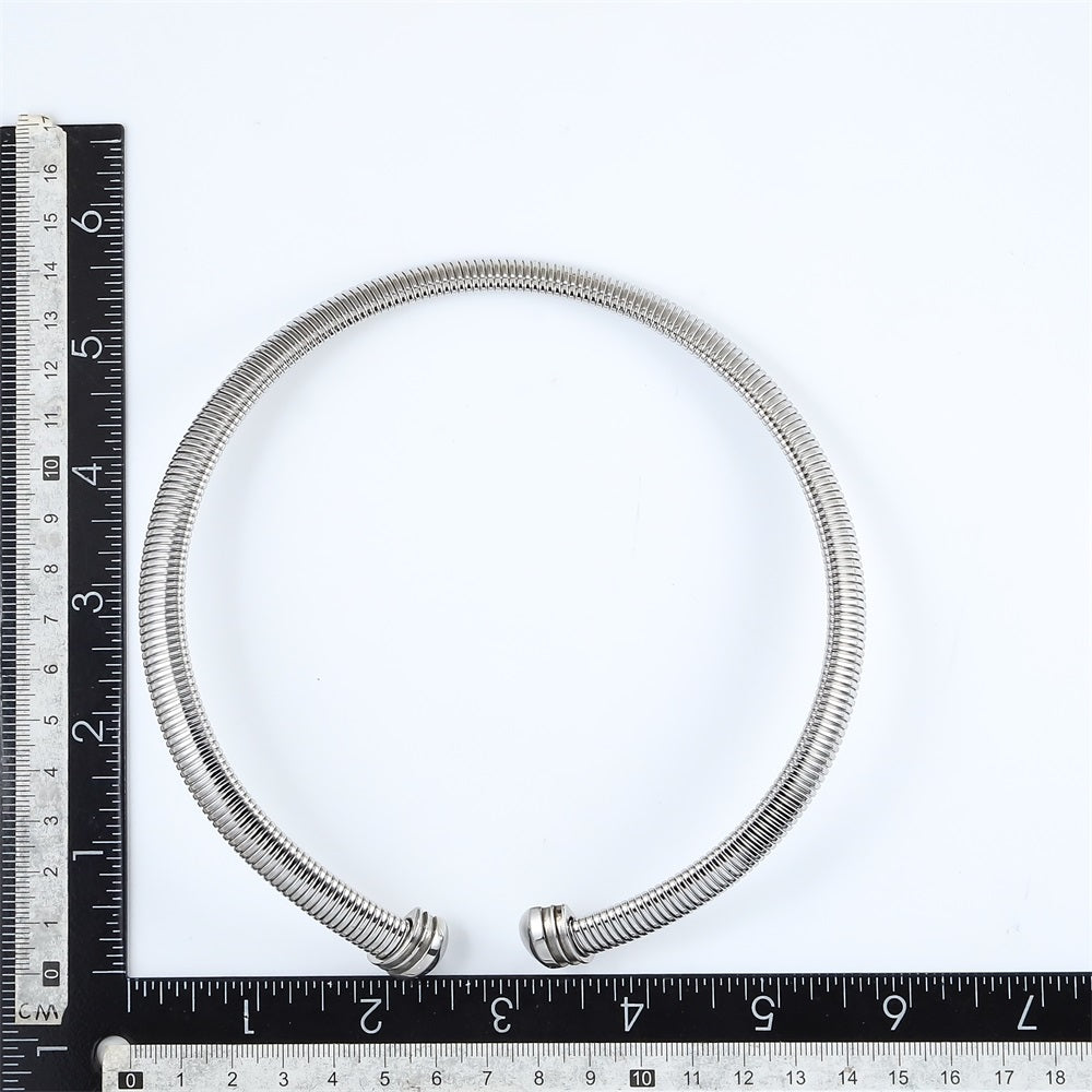 MNSS58 STAINLESS STEEL ELASTIC SNAKE CHAIN OPEN CHOKER