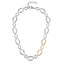 MNSS60 STAINLESS STEEL TWO TONE OVAL CHAIN LINK NECKLACE