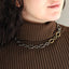 MNSS60 STAINLESS STEEL TWO TONE OVAL CHAIN LINK NECKLACE