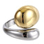 MRSS08 STAINLESS STEEL TEARDROP RING IN TWO TONE