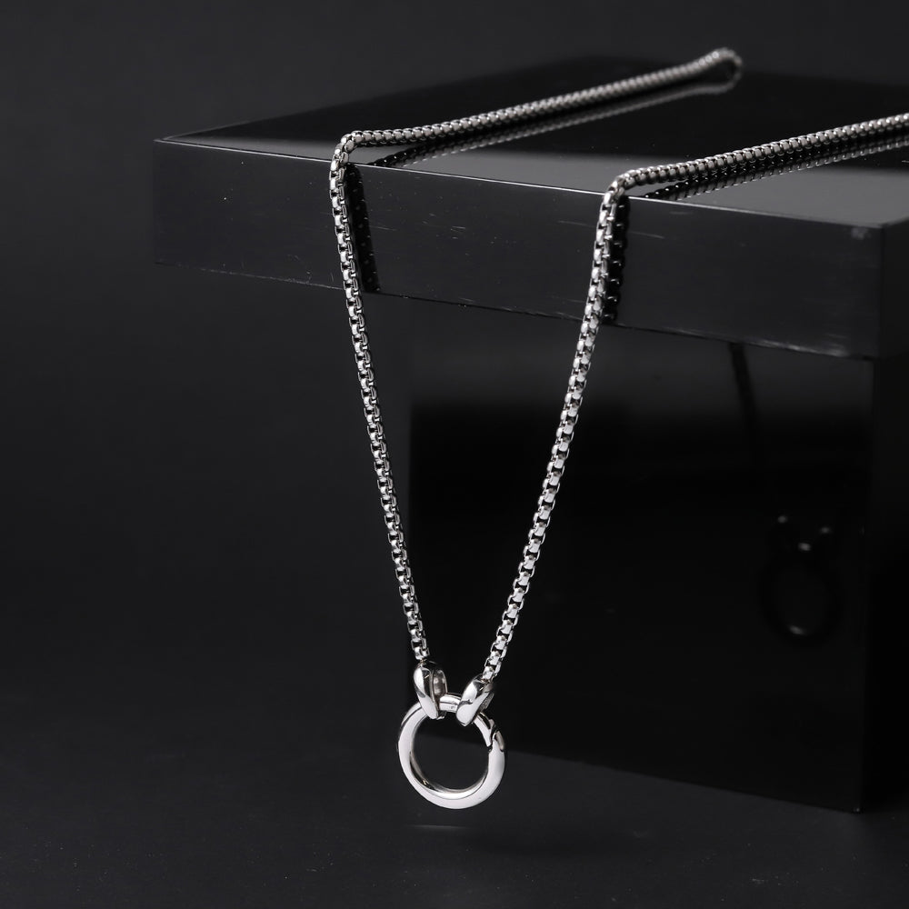 NSS703 STAINLESS STEEL  NECKLACE  WITH RING