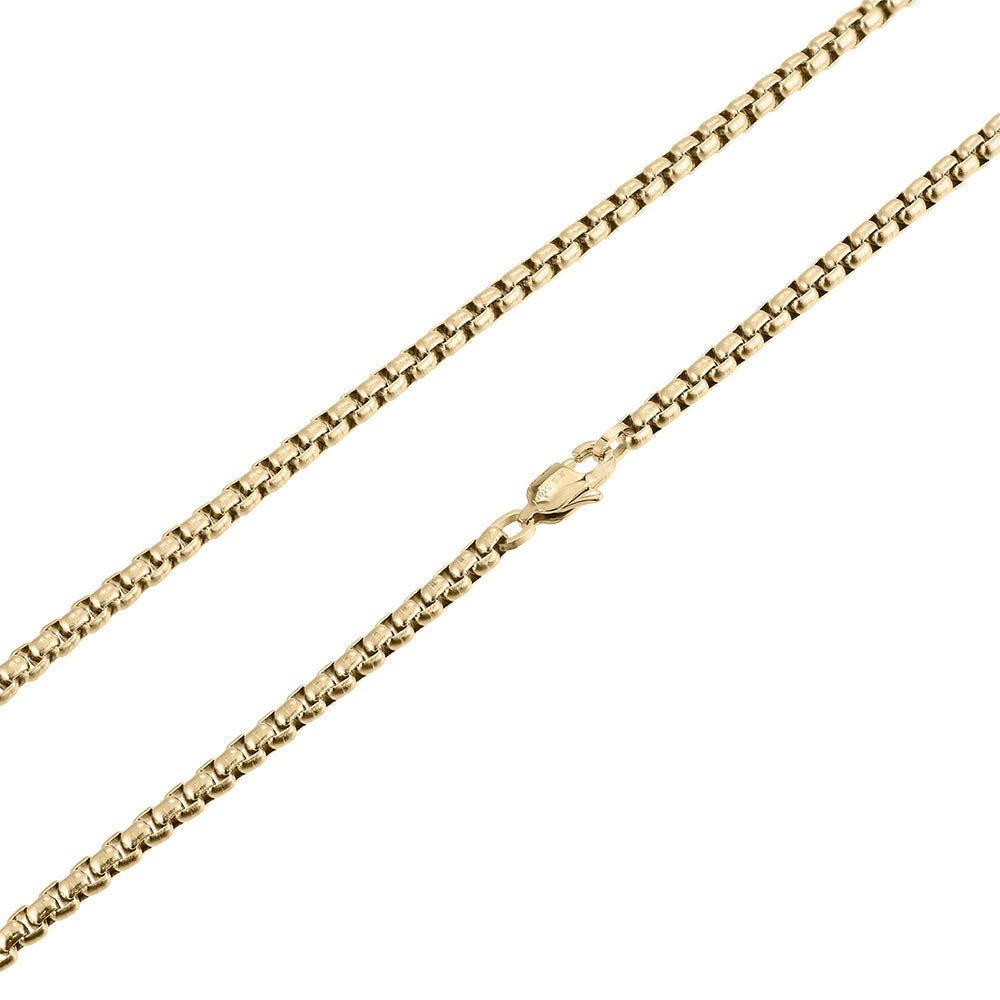 NSS906 STAINLESS STEEL ROUND BOX CHAIN NECKLACE