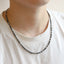 NSS943 STAINLESS STEEL & HEMATITE BEADS NECKLACE