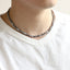 NSS946 STAINLESS STEEL & HEMATITE BEADS NECKLACE