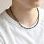 NSS948 STAINLESS STEEL & HEMATITE BEADS NECKLACE