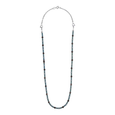 NSS952 STAINLESS STEEL & HEMATITE BEADS NECKLACE