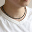 NSS952 STAINLESS STEEL & HEMATITE BEADS NECKLACE