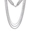 NSS974 STAINLESS STEEL MULTI CURB CHAIN NECKLACE