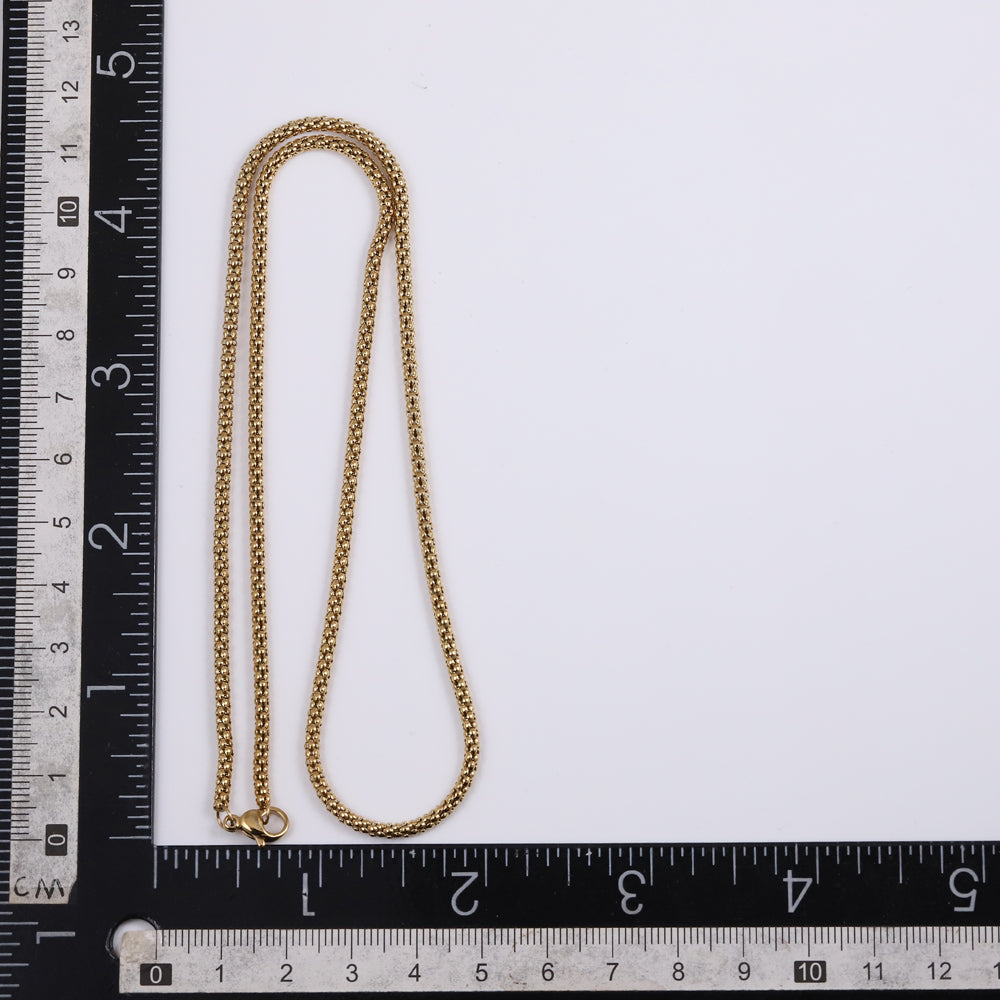 NSSC174 STAINLESS STEEL POPCORN CHAIN NECKLACE