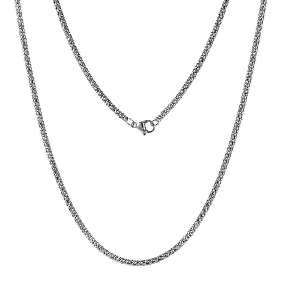 NSSC174 STAINLESS STEEL POPCORN CHAIN NECKLACE