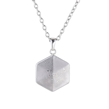 PSS1253 DAMASCUS STEEL HEXAGON PENDANT AAB CO..