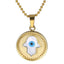 PSS1302 STAINLESS STEEL ROUND PENDANT WITH HAMSA MOP