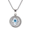 PSS1302 STAINLESS STEEL ROUND PENDANT WITH HAMSA MOP