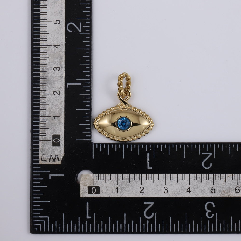 PSS1303 STAINLESS STEEL EVIL EYE PENDANT WITH CZ