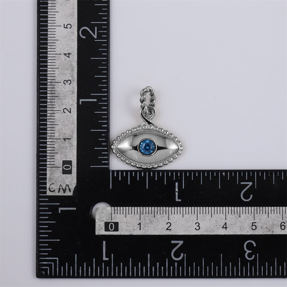 PSS1303 STAINLESS STEEL EVIL EYE PENDANT WITH CZ