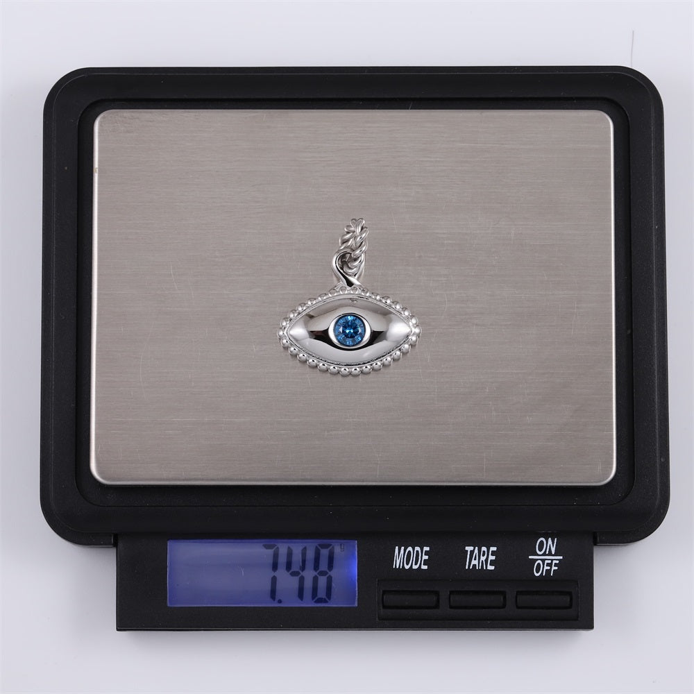 PSS1303 STAINLESS STEEL EVIL EYE PENDANT WITH CZ