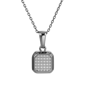 PSS1305 STAINLESS STEEL SQUARE PENDANT WITH MOSAIC DESIGN